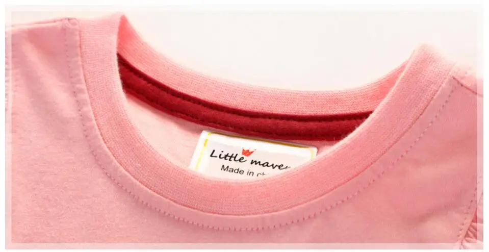 Little maven/детей летняя детская одежда для девочек с коротким рукавом Футболка животных печати хлопок брендовые Топы 50959