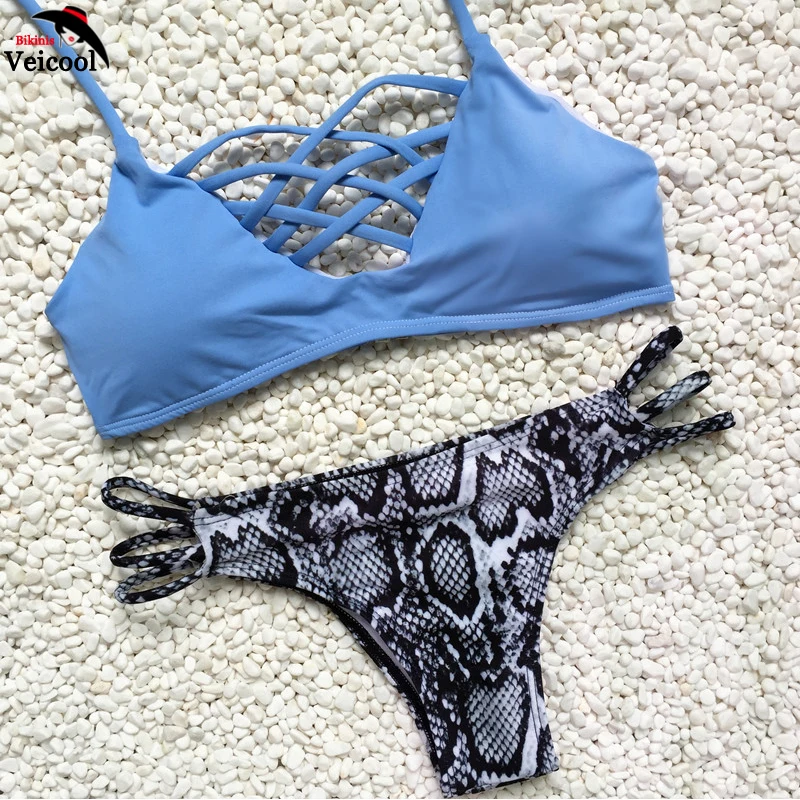 Veicool Бразильский бикини установить сексуальный Купальники для малышек Для