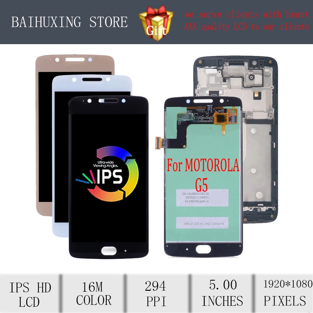 3 шт./лот оригинальный 5 0 &quotBAIHUXING для Motorola Moto G5 ЖК дисплей с сенсорным экраном
