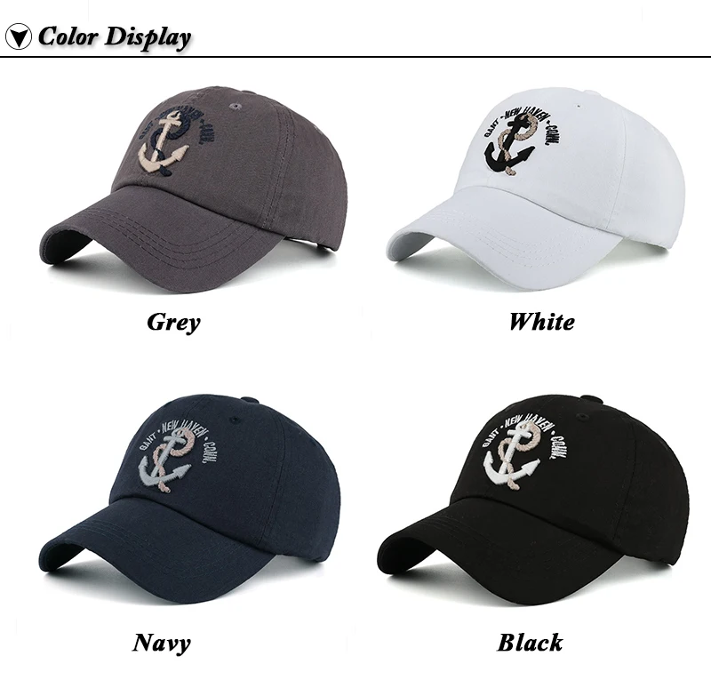 Новое поступление, хлопковая бейсбольная Кепка Gorras с якорем, винтажная Повседневная Кепка, бейсболка с регулируемой застёжкой, фирменная Новинка для взрослых, B334