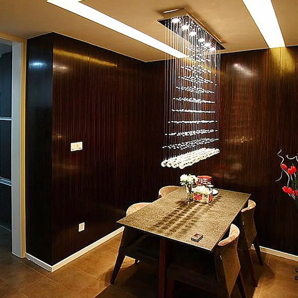 Продолговатый Хрустальный подвесной потолочный светильник для столовой