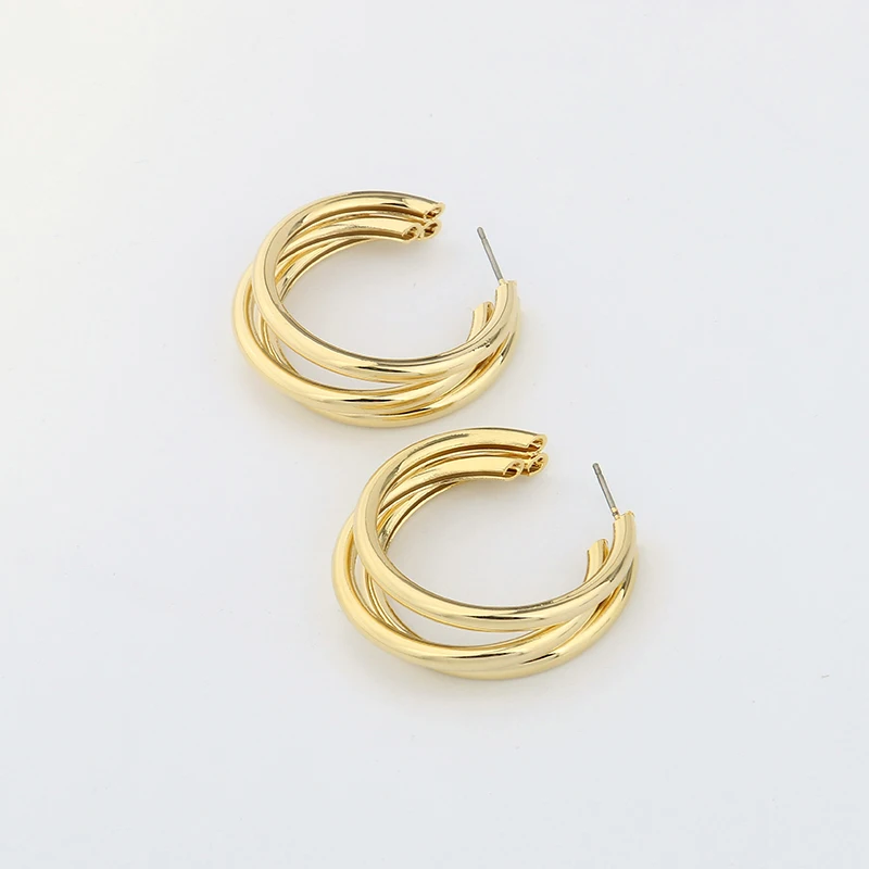 GHIDBK цвета: золотистый серебристый Цвет три круга серьги в виде колец для Для