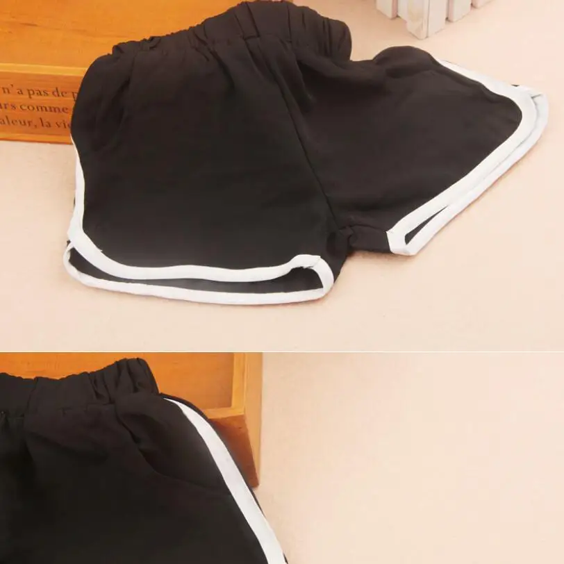 От 3 до 15 лет Повседневное шифон черный полосатые детские шорты для девочки