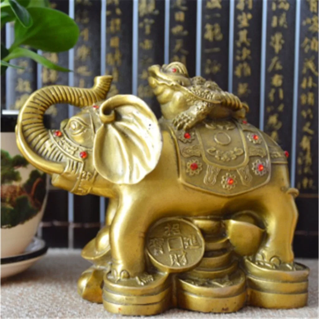 Feng Shui Lucky Fortune Wealth Frog Toad монета со слоном для домашнего офиса крепления денег в