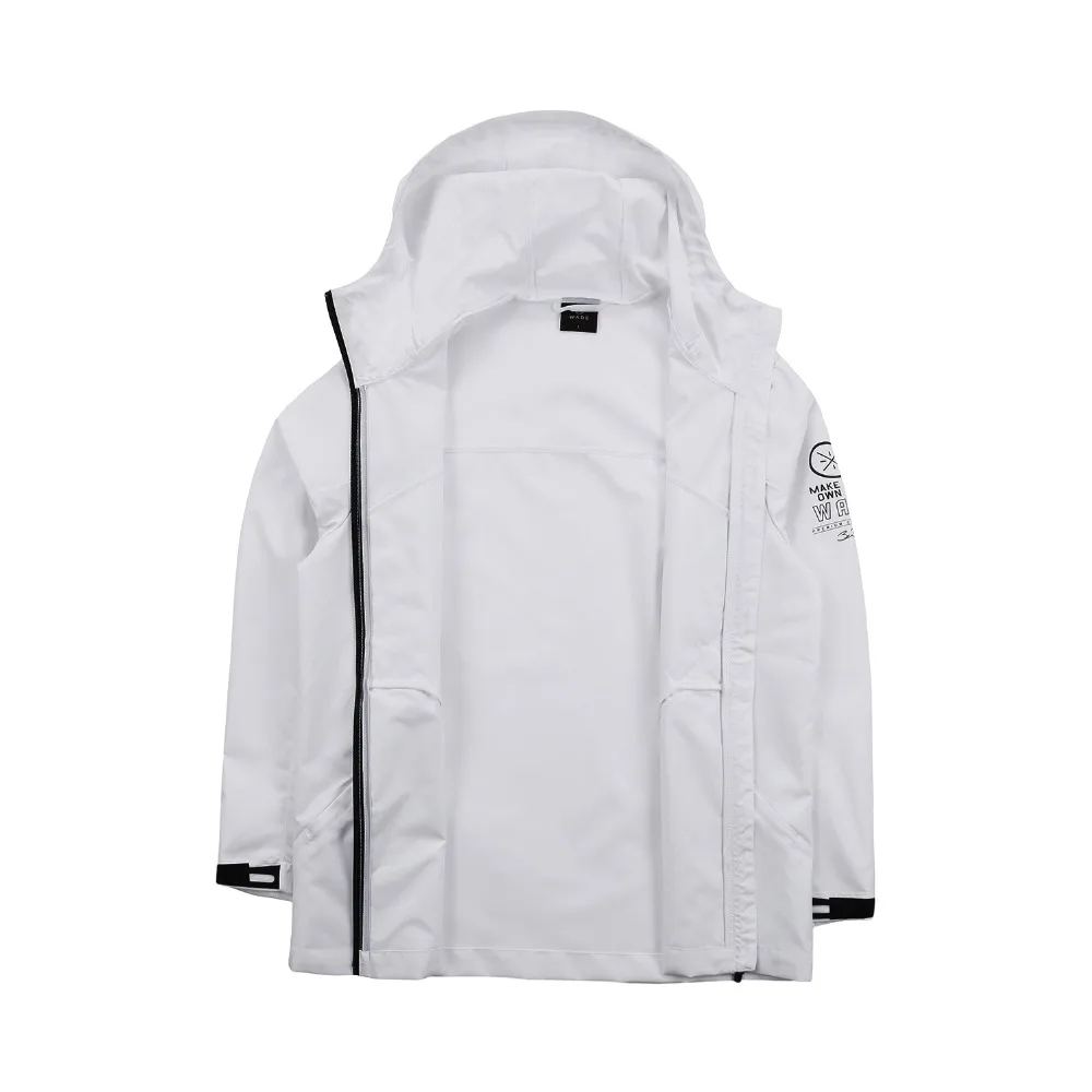 Мужская ветровка из 100% полиэстера Li-Ning приталенный удобный Тренч с капюшоном