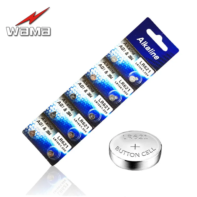 Кнопочная батарейка Wama AG1 LR621 364A SR621W LR60 1 55 в щелочные часы игрушки удаленная