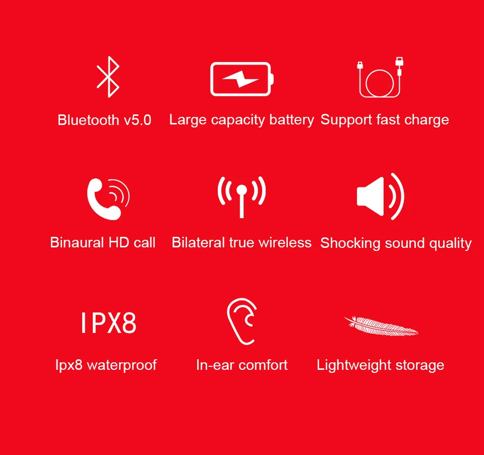 Bluetooth 5,0 настоящие Беспроводные наушники с микрофоном IPX8 водонепроницаемые спортивные мини беспроводные наушники с шумоподавлением Bluetooth гарнитуры