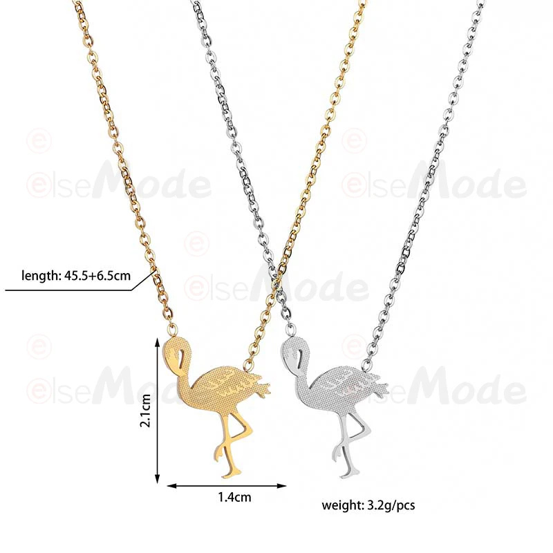 ELSEMODE простое ожерелье под золото колье из нержавеющей стали с красным журавлем