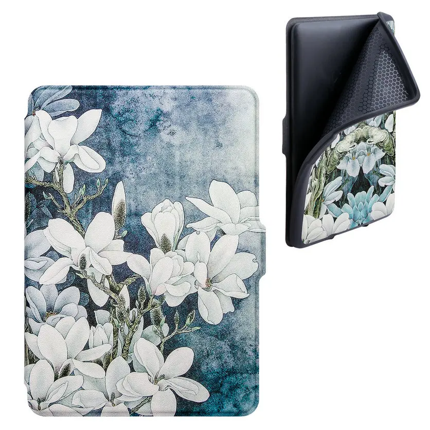 Lotus White ТПУ чехол для Amazon Kindle Paperwhite 1/2/3 Smart Cover живопись для чтения электронных книг чехол для Kindle Paperwhite 1/2/3 с автоматическим включением/Sleep(Пробуждение/спящий режим - Цвет: Lotus White