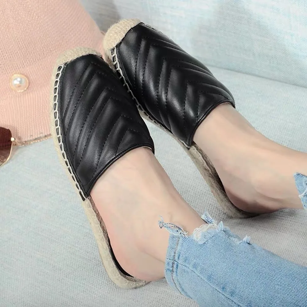 Women's Shoes Casual Genuine Leather Hot sell Ladies Flats Espadrille Comfortable Ballet Mules Female Slippers | Обувь