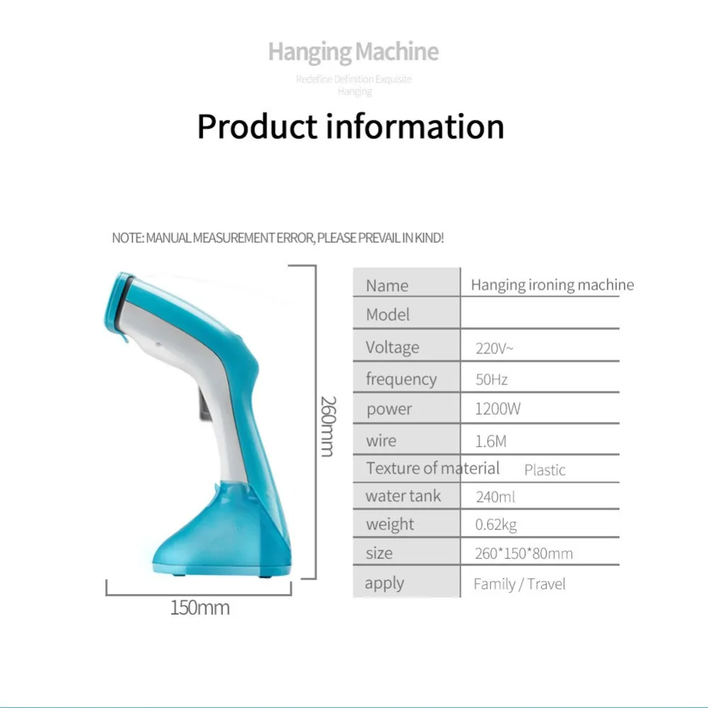 220 В подвесная гладильная машина бытовой Компактный ручной паровой утюг