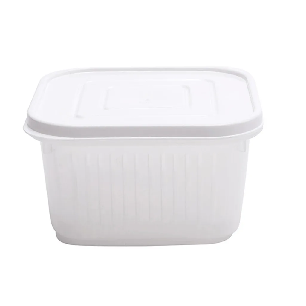 WH Dropshipping 1pc Square Drain Sealed Box Ginger Garlic Onion Food Container Refrigerator Storage - Цвет: WH
