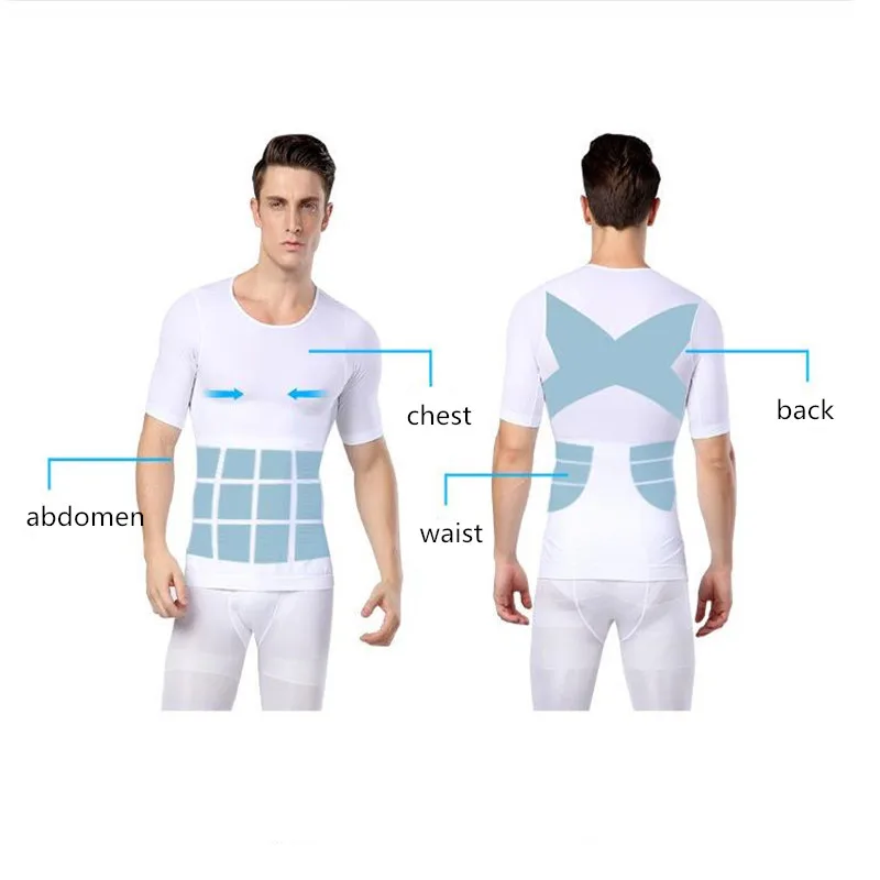 Для Мужчин Body Shaper тела Homme гинекомастия Для мужчин корсет компрессионная футболка, майка с эффектом похудения для Вес потери Корректирующее белье для Для мужчин