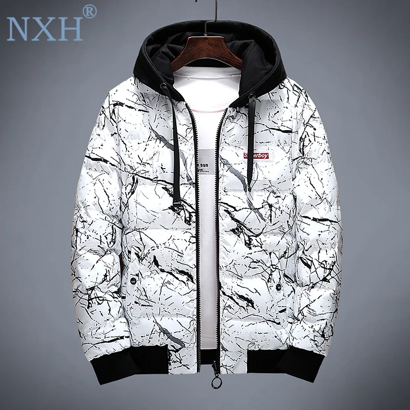 Толстые теплые мужские зимние куртки и пальто Камуфляжный принт зимняя куртка с