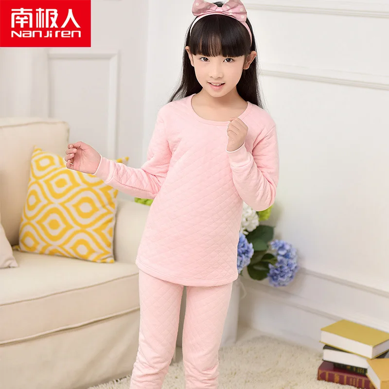 Трехслойное термобелье нижнее белье из чистого хлопка для детей комплект