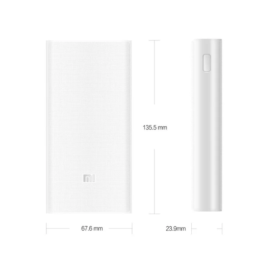 20000 мАч оригинальный Xiao mi power Bank 2C портативное зарядное устройство QC3.0 Dual USB