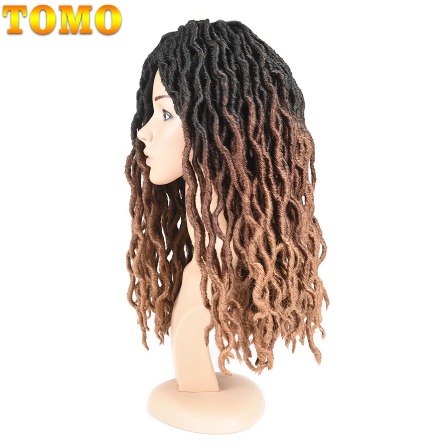 TOMO Ombre Faux Locs Curly вязанные крючком волосы для женщин 24 пряди блонд крючком косички богиня Locs 18 дюймов синтетические плетеные волосы