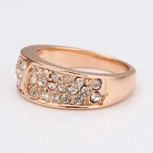 Free shipping 18K GP gold plated ring fashion jewelry nickel free copper rhinestone crystal SMTPR047 | Украшения и аксессуары