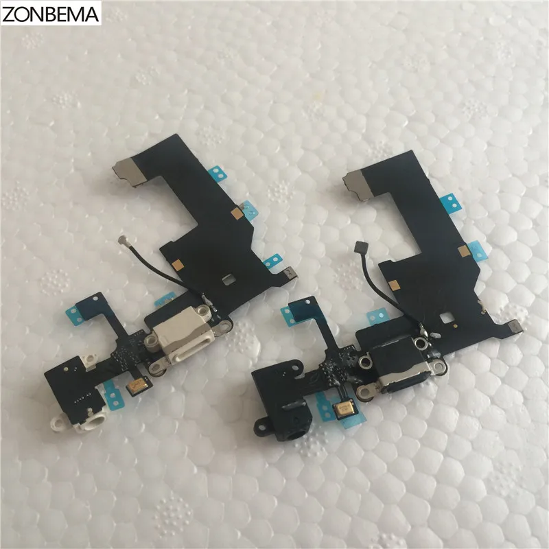 ZONBEMA 20 шт. зарядное устройство зарядки порты и разъёмы док-станция USB Разъем Flex кабель для iPhone 5 наушников аудио Jack Flex