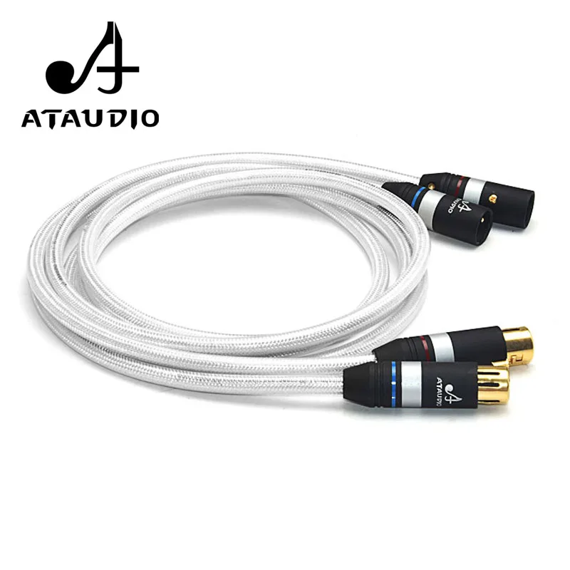 Высококачественный серебристый и медный аудиокабель ATAUDIO Hifi XLR 2 штырь