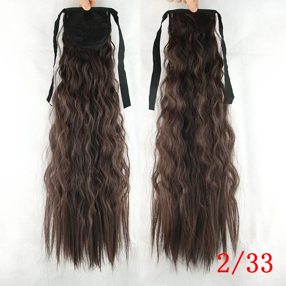 Горячие Продаем Женщины Длинные Хвостики с Поясом Леди Вьющиеся Шиньоны 22 inch