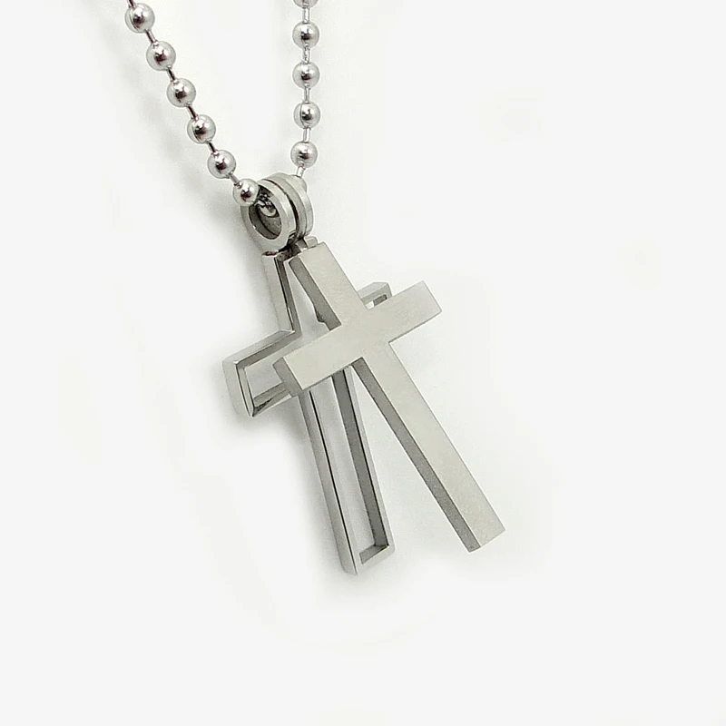 Двойное ожерелье DICAYLUN с крестом поворотная Подвеска из нержавеющей стали 316L
