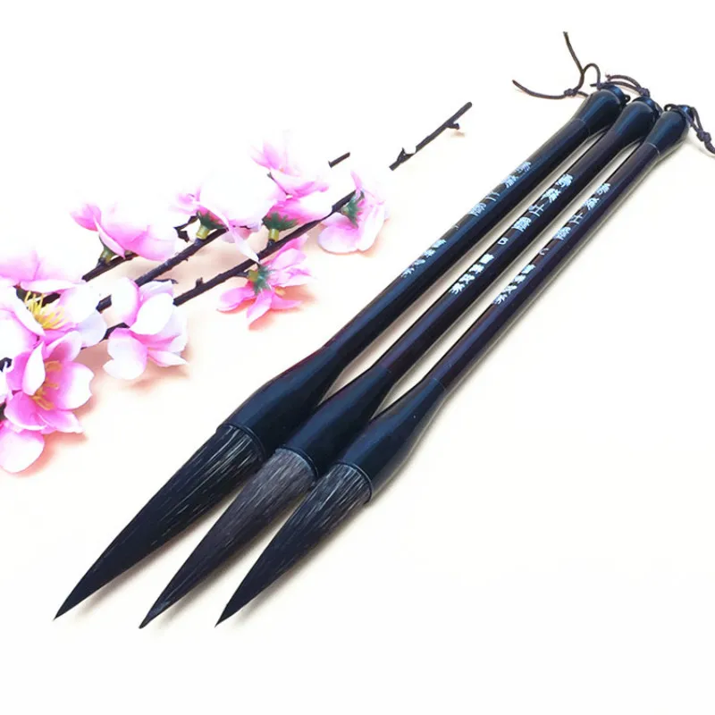 

Exquisite Bear Hair Large Middle Small Regular Script Writing Brushes Special Calligraphy Pen for Chinese Painting 3pcs/set