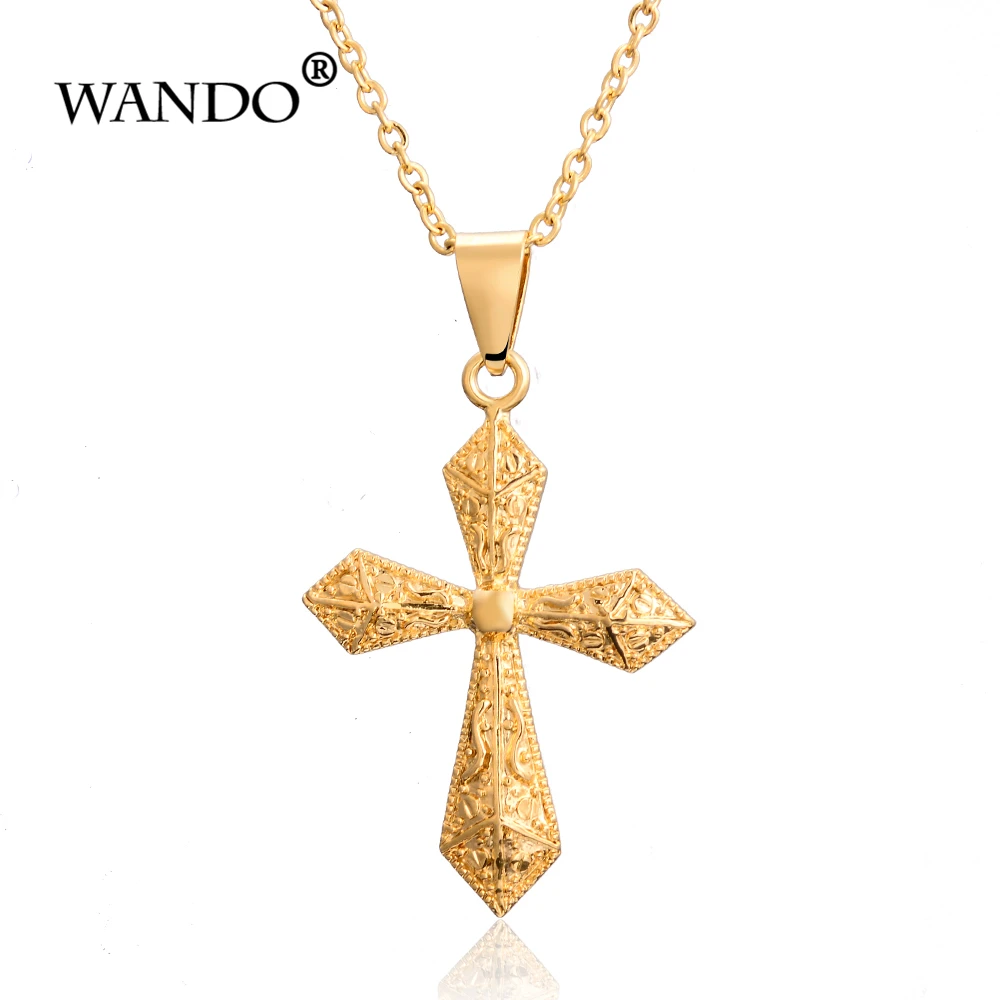 Золотая цепочка WANDO религиозные украшения подарки на день рождения распятие
