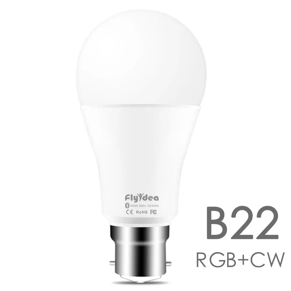 B22 RGB CW Умное Домашнее освещение беспроводной Bluetooth светодиодный свет B22 Магия изменения цвета лампы затемнения RGBW 20 режимов применяются к IOS Android - Испускаемый цвет: B22 RGB CW