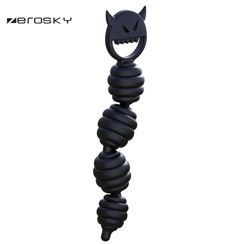 Silicone Anal Beads Plugs Black Evil Prostate Stimulation Butt Plug G spot Massage Sex Toys for Women Men Zerosky | Красота и