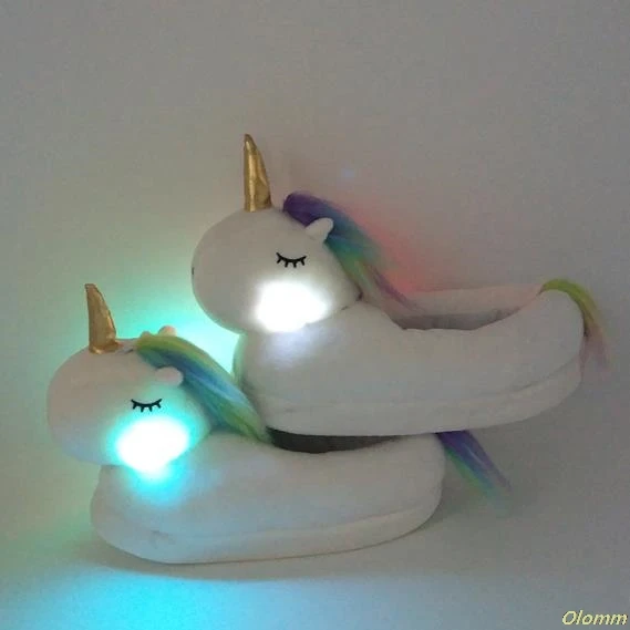 Новинка 2019 года стильные зимние милые домашние тапочки Chausson Licorne белая обувь с