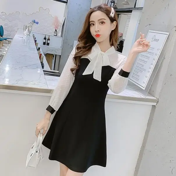 2019 Spring New Elegant Bow Women bodycon Office Lady Work Dress Short Slim Prom Formal Party Dresses Autumn DC863 | Женская одежда