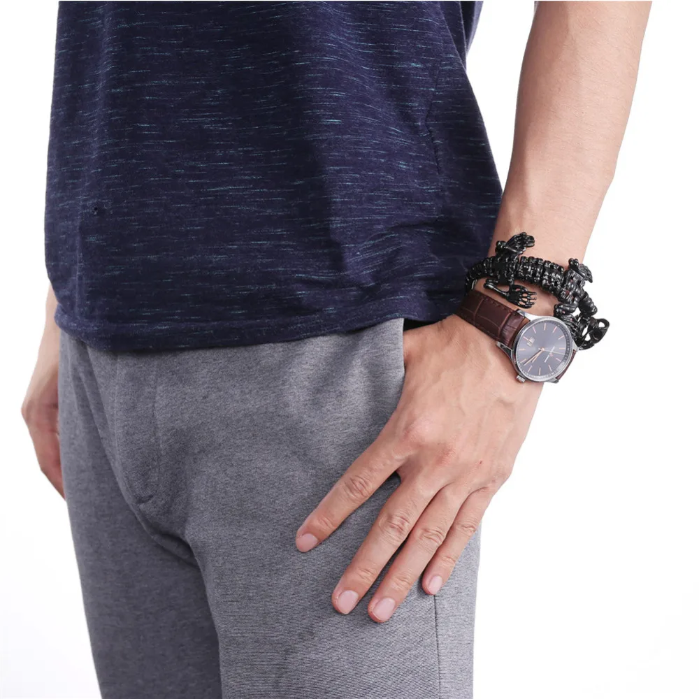 Kpop браслет из нержавеющей стали хип-хоп крутой в виде динозавра тираннозавра