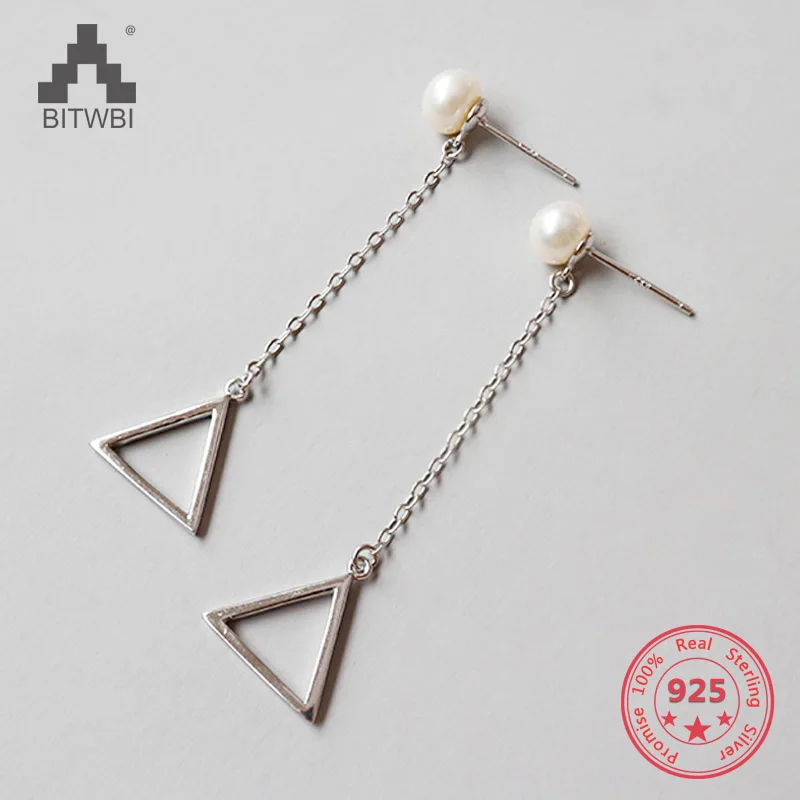 2018 Новая модная жемчужная серьга Elagant очаровательные треугольные серьги из