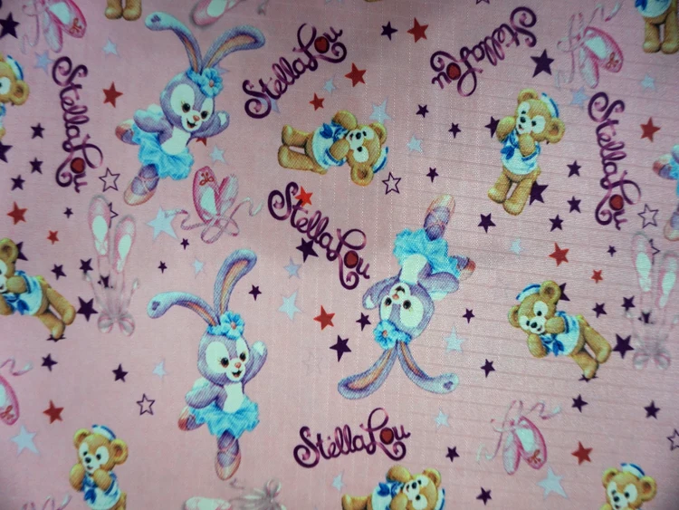 145*90 см Duffy stellalou Rabbit Bear Fiber Ткань водонепроницаемая ткань Оксфорд для лоскутов ПВХ DIY швейная скатерть сумка плащ