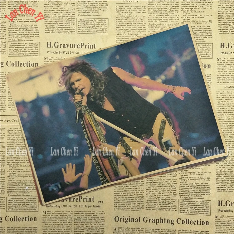 Рок-Группа Aerosmith ностальгическая матовая крафт-бумага плакат офис подарок столовая домашний Декор стикер дизайн