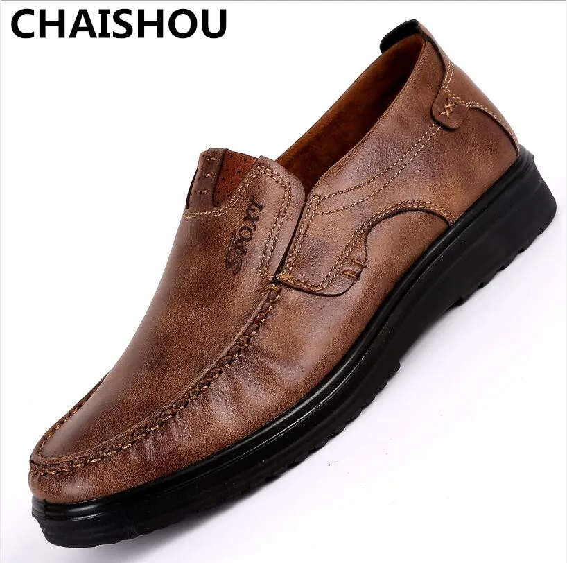 

CHAISHOU 2019 New Comfortable Mens Casual Shoes Hot Sale Loafers Men Leather Shoes Flats Moccasins Shoes Big Size 38-48F-244