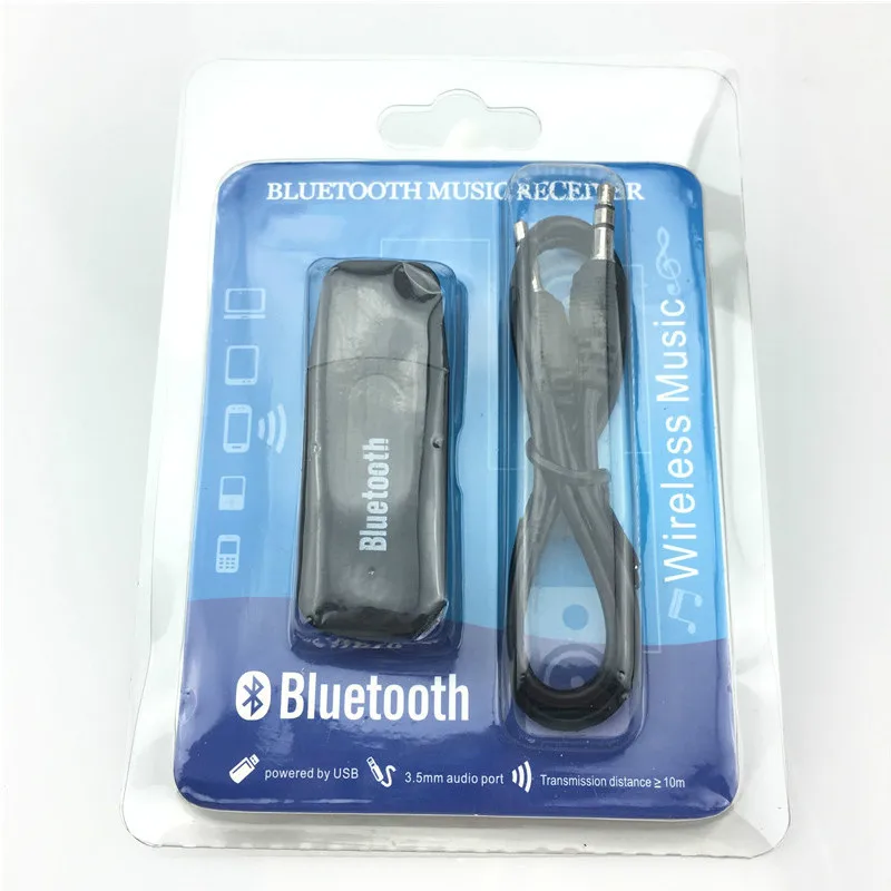 Black Автомобильный Bluetooth приемник A2DP Ключ Музыка mp3 аудио приемник беспроводной USB адаптер для автомобиля AUX Android/IOS мобильный телефон 3,5 мм - Название цвета: Black