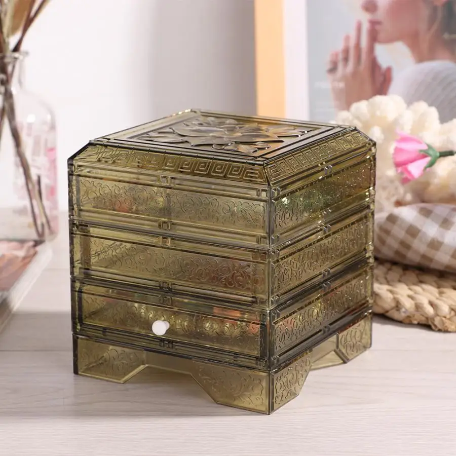 Акриловый Анти пыль ювелирных изделий косметический контейнер ящик для хранения