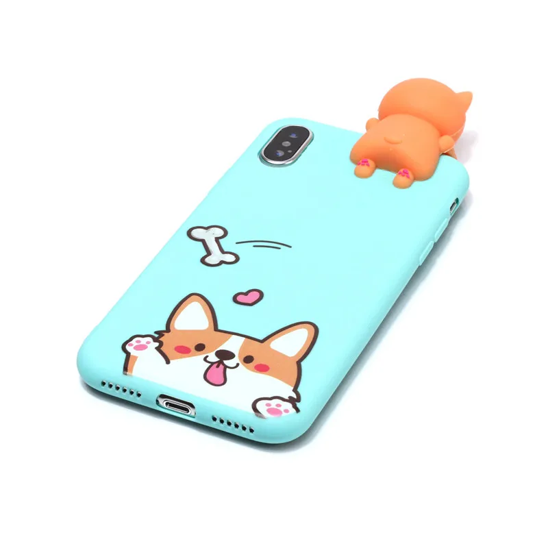 3D Мягкий Силиконовый ТПУ чехол для iPhone 11 Pro X XR XS Max прекрасная панда кошка собака Телефон с единорогом чехол для iPhone 6 6S 7 8 Plus 5 5S SE