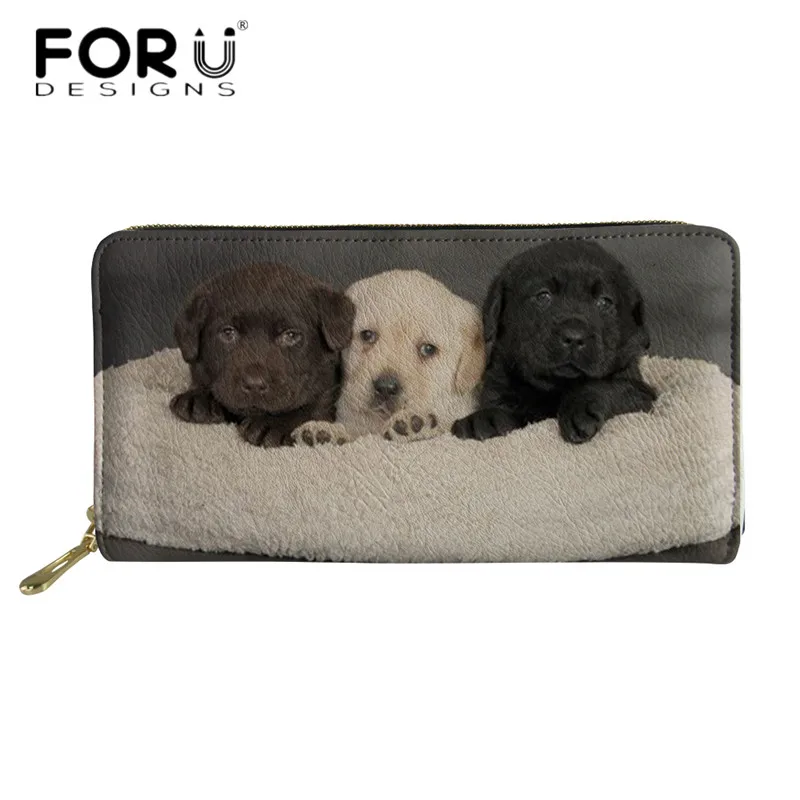 FORUDESIGNS/Новые Модные женские кошельки 3D животное Лабрадор собака шаблон длинный кожаный кошелек для женщин Многофункциональный PU сумки для карт - Цвет: HM3080Z21