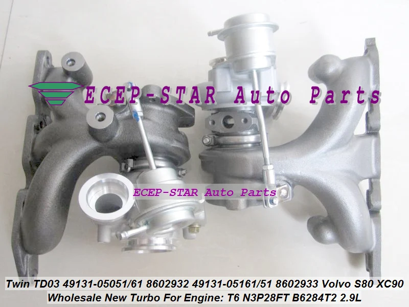 Twin Turbo 49131 05051 05061 05151 05161 8602933 8658624 для Volvo S80 XC90 N3P28FT B6284T B6284T2 2.9L 2000 |turbo turbo turbo|turbo volvovolvo |