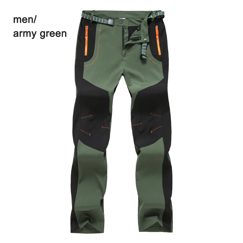 men army green Мужские летние походные уличные штаны Водонепроницаемые брюки быстросохнущие дышащие отслеживание рыбы во время рыбалки кемпинг альпинистские брюки для женщин S-4XL - Цвет: men army green