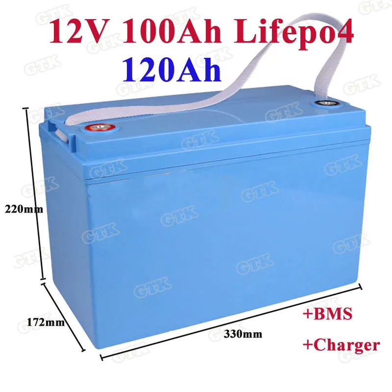 Перезаряжаемый литиевый Аккумулятор lifepo4 12 В 100 Ач 120 ач с BMS для электрического