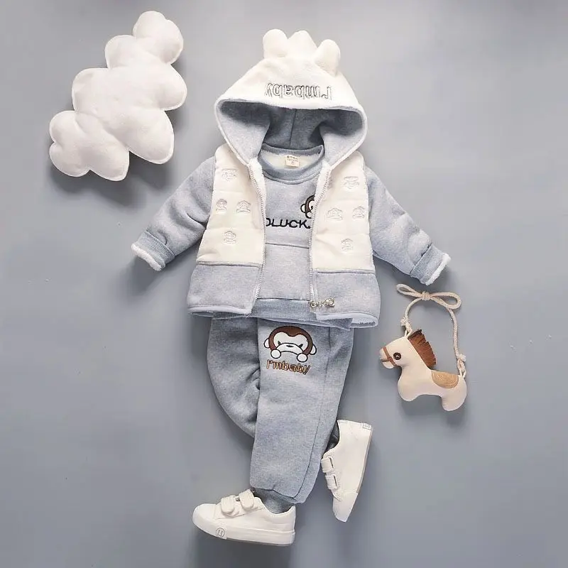 Комплекты для маленьких девочек повседневная детская одежда зимняя Микки жилет +