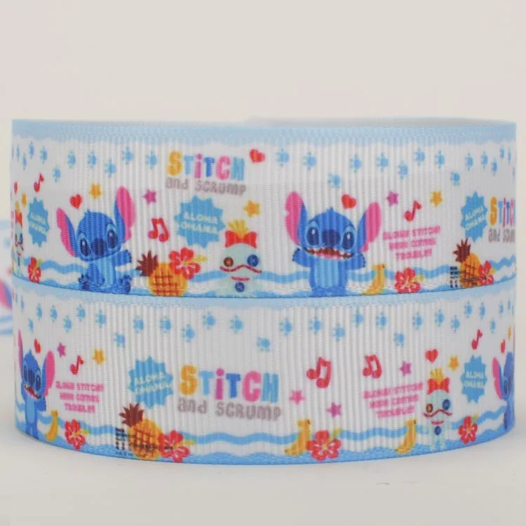 7/8 &quot22 мм милый стежок Лило шаблон печати мультфильм grosgrain лента DIY hairbow