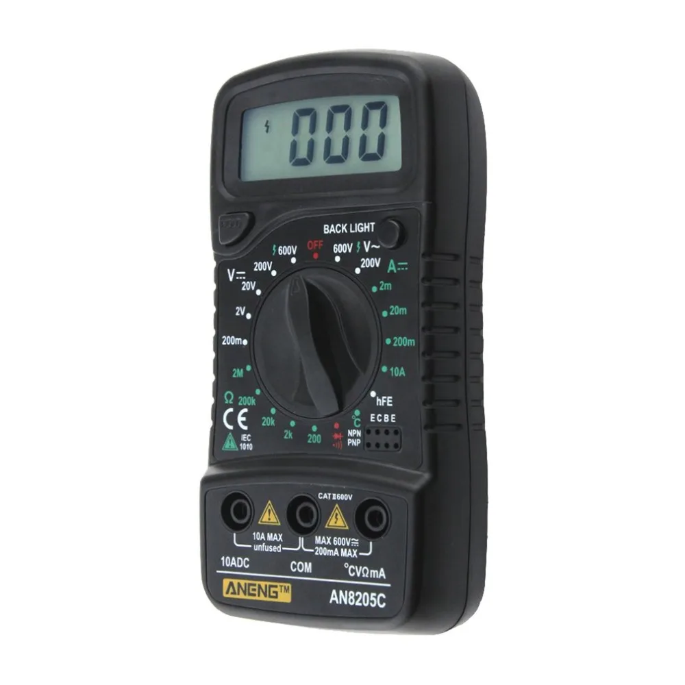 Профессиональный цифровой мультиметр AN8205C ЖК дисплей AC/DC термометрический