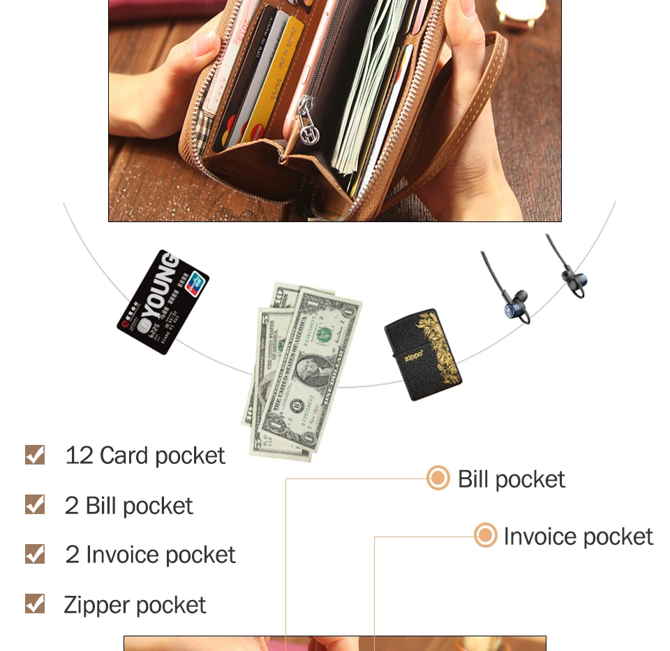 Длинный мужской бумажник из искусственной кожи, деловой Повседневный клатч, мужской кошелек, модный кошелек с отделением для монет, кошелек для мужчин, вместительный кошелек, мужские кошельки