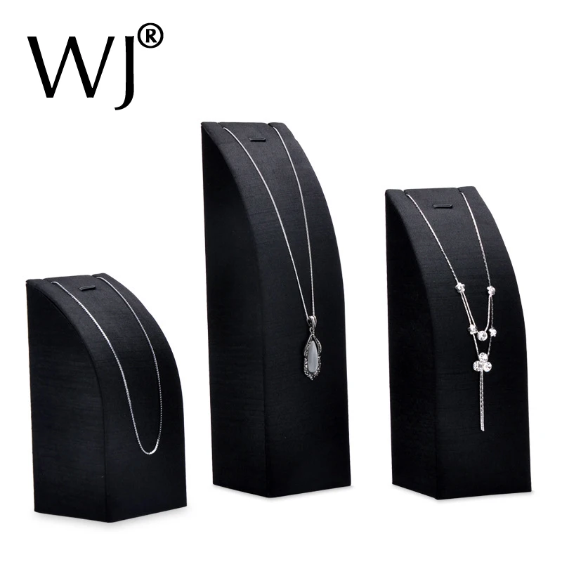 

Luxury Black Silk Mannequin Table Chain Pendant Necklace Display Bust Decorate Organizer Jewelry Holder Stand Rack Showcase Set