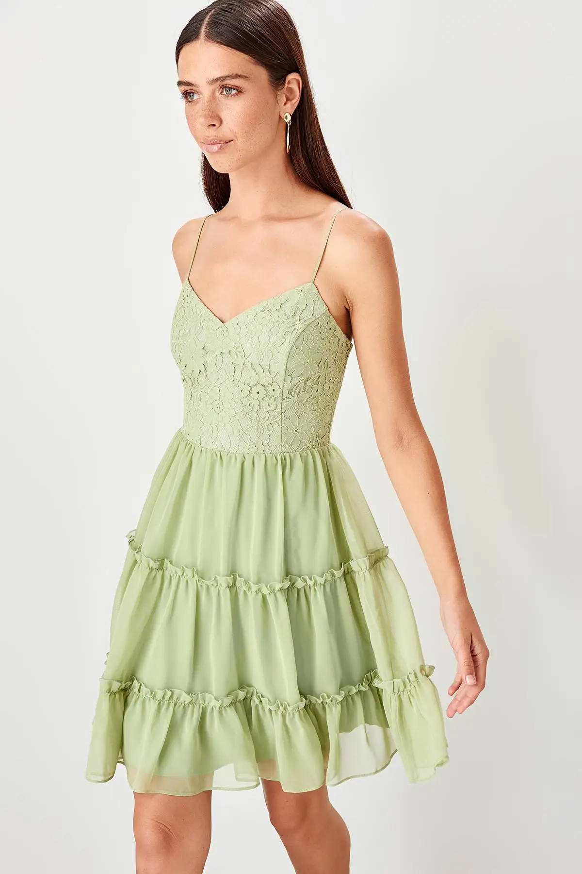 Trendyol Мятные кружевные детали TPRSS19BB0492 | Женская одежда